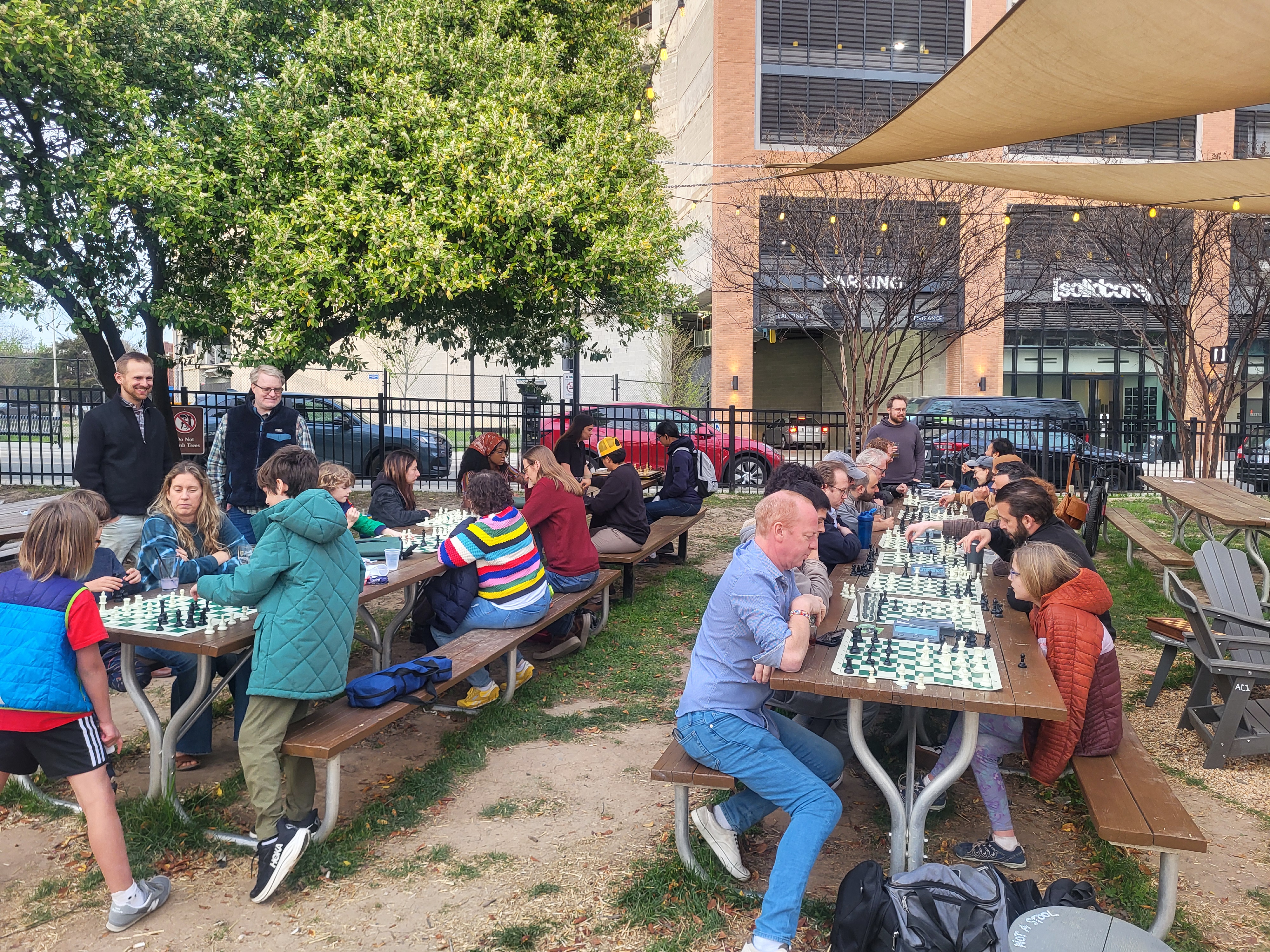 Players at a Durham Chess Club meetup