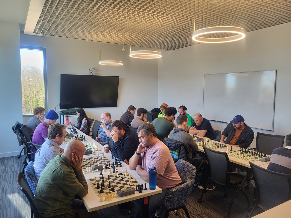 A player deep in thought during the January tournament.